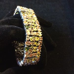 Beautiful Colored Crystal Sterling Bracelet